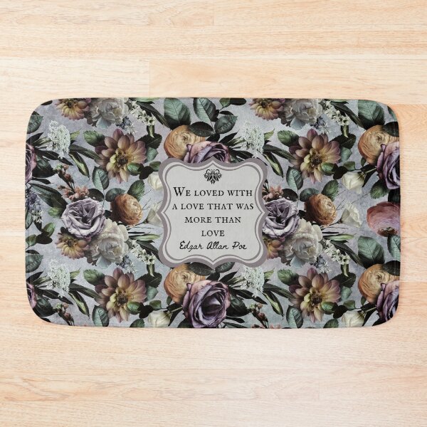 Item preview, We Loved With a Love That Was More Than a Love, Edgar Allan Poe, Love Quote, Vintage Flowers, Bookish Gift designed and sold by CultandObscure.