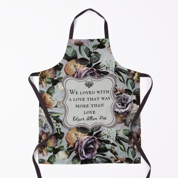 Item preview, We Loved With a Love That Was More Than a Love, Edgar Allan Poe, Love Quote, Vintage Flowers, Bookish Gift designed and sold by CultandObscure.
