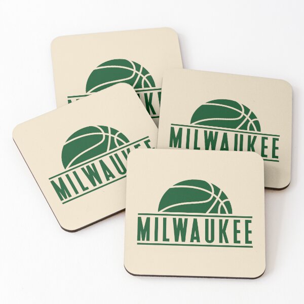 Item preview, Milwaukee basketball modern logo cream designed and sold by KMA Home Design.
