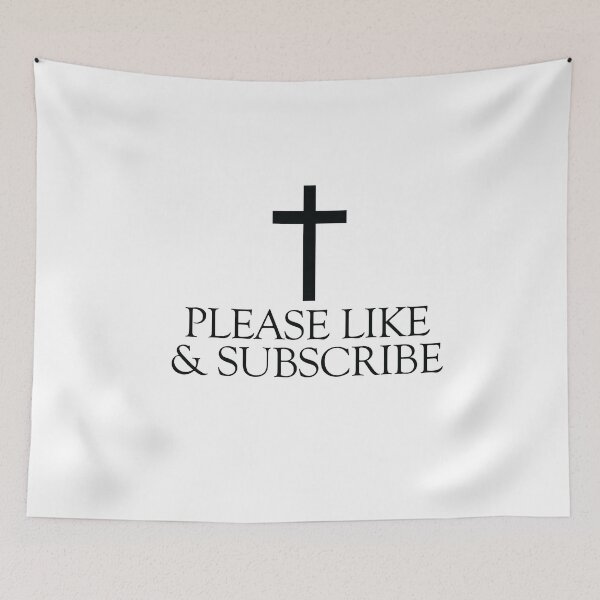 Item preview, Please Like and Subscribe - Jesus Cross designed and sold by CommonThread.