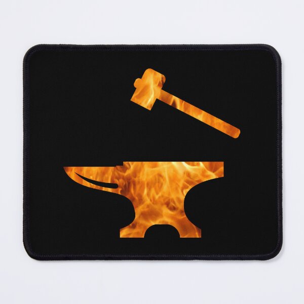 Item preview, Flaming Anvil & Hammer designed and sold by Cat Lady Designs.