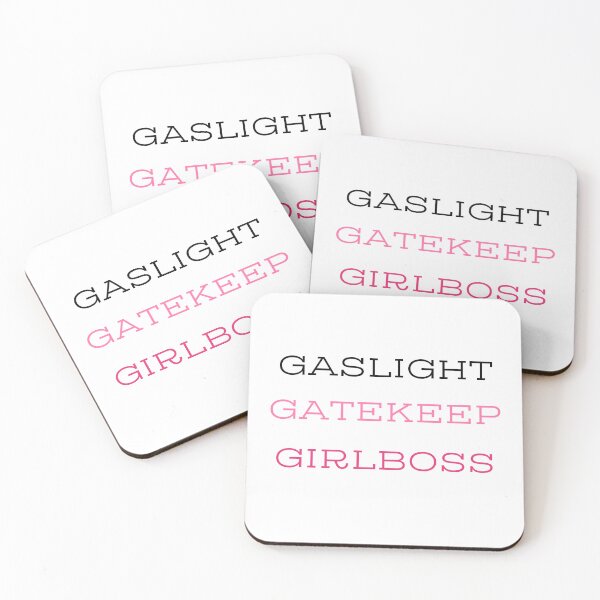 Item preview, University Gaslight Gatekeep Girlboss Pink Meme Quote designed and sold by MiaDelelai.
