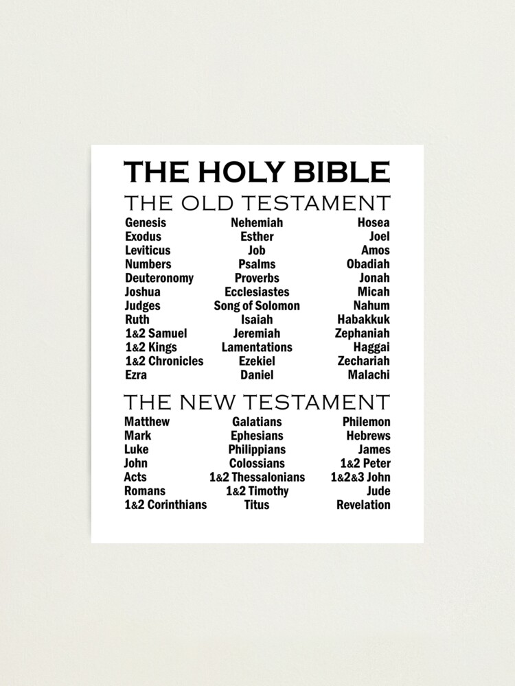 Books of the Bible Old Testament and New Testament Complete List Christian Design | Poster