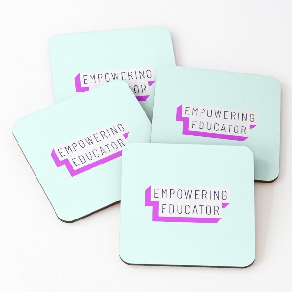 Item preview, Empowering Educator Pink Fuschia Purple Mint Green Background Mininalist Teacher Museum Education designed and sold by InterpreTees.