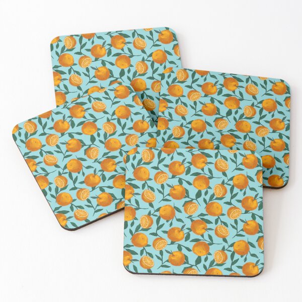 Item preview, Juicy Oranges in Orange and Light Blue designed and sold by Studio Luna Rox.