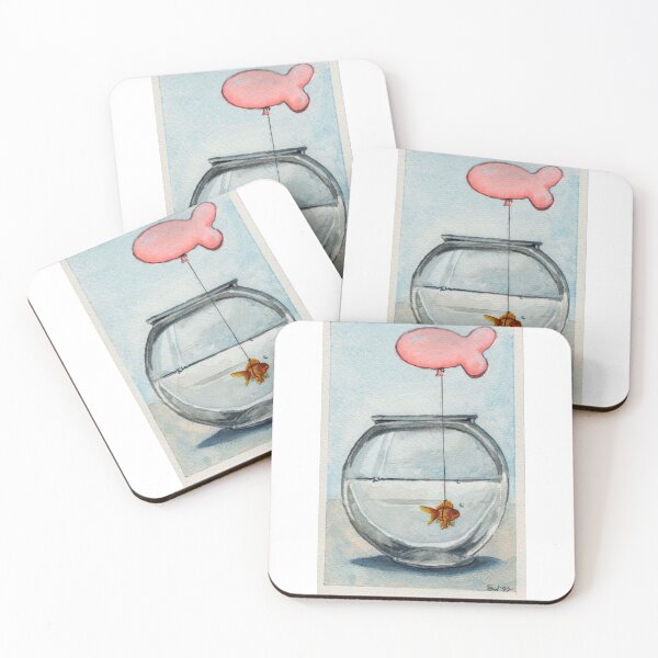 Item preview, Goldfish with Balloon designed and sold by HereBeUnicorns.