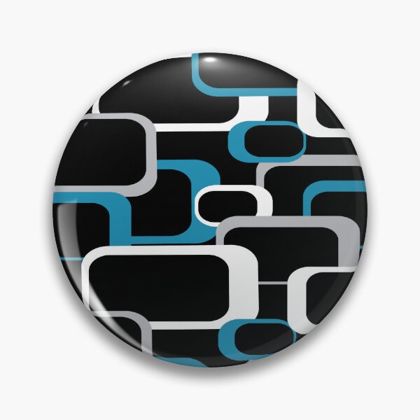 Item preview, Retro Squares Pattern Blue Gray White Black designed and sold by ValeriesGallery.