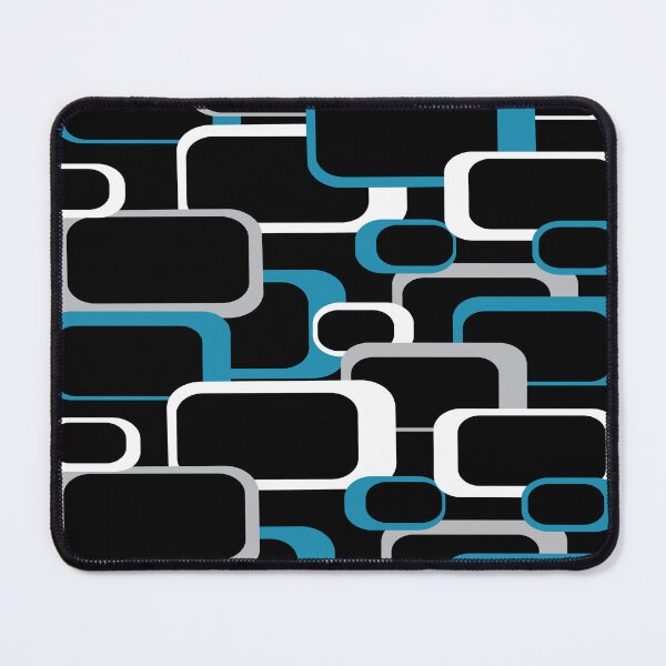 Item preview, Retro Squares Pattern Blue Gray White Black designed and sold by ValeriesGallery.