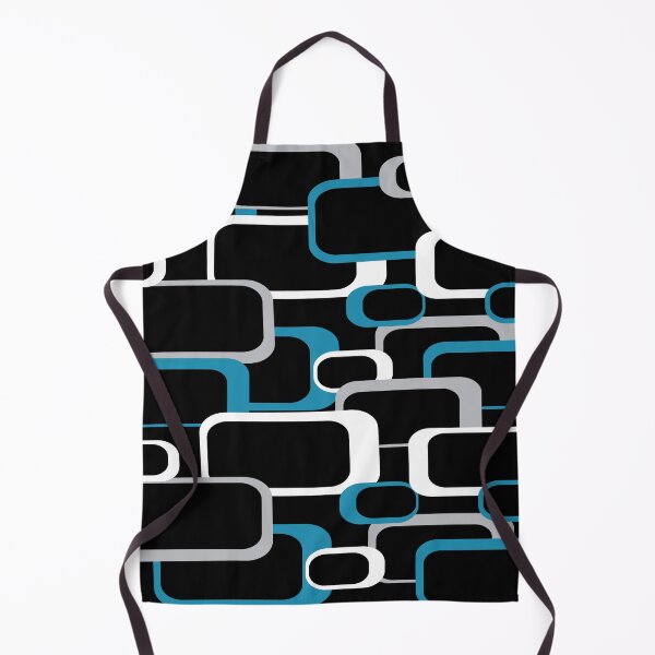 Item preview, Retro Squares Pattern Blue Gray White Black designed and sold by ValeriesGallery.