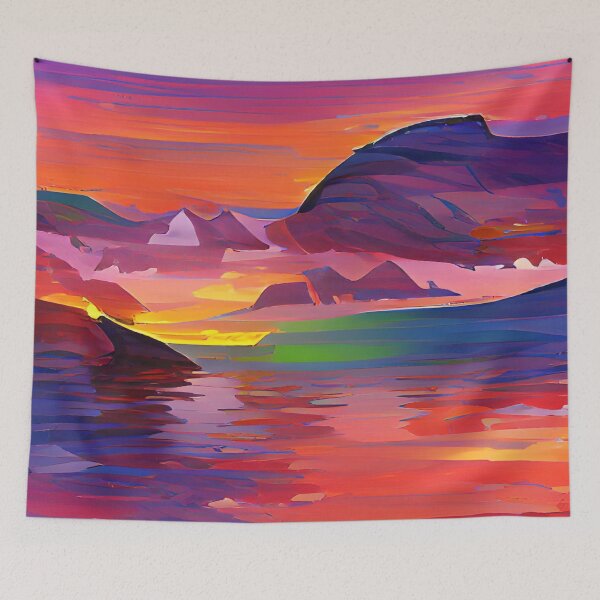 Item preview, Colorful fjords tapestry designed and sold by FlyingSprinkles.