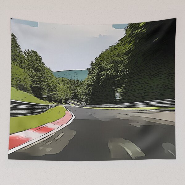 Item preview, Nürburgring Nordschleife Fuchsröhre – Legendary Green Hell Corner, German Motorsport Track Art designed and sold by Road To Track.