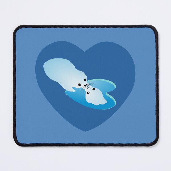 Item preview, seal kissing seal blue heart designed and sold by MiraNomegusta.