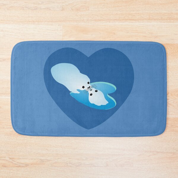 Item preview, seal kissing seal blue heart designed and sold by MiraNomegusta.