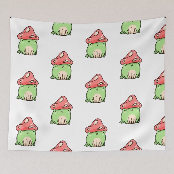 Item preview, Cute Frog with Mushroom Hat, Frog Drawing with Mushroom, Mushroom Frog, Frog Drawing, Frog Sticker designed and sold by Duundeed.