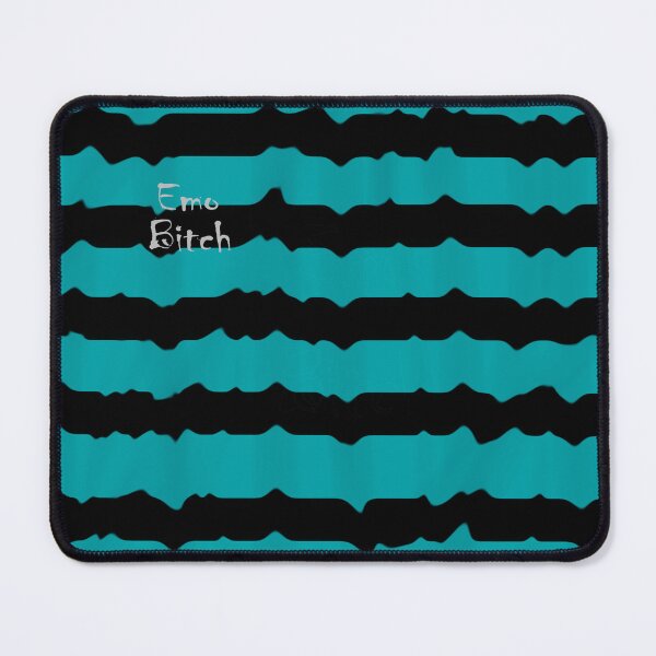 Item preview, Emo B*tch turquoise and black wavy striped design designed and sold by C.l S.
