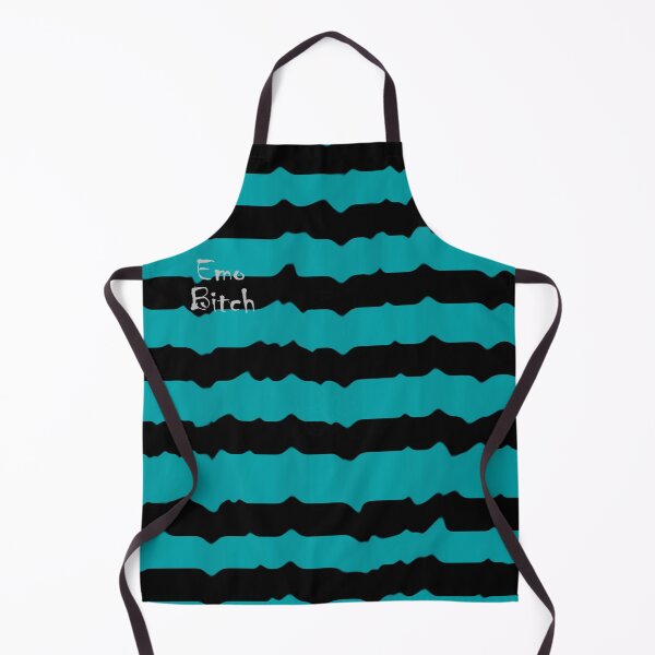 Item preview, Emo B*tch turquoise and black wavy striped design designed and sold by C.l S.