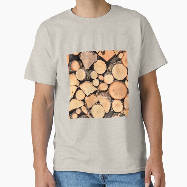 Sunny Wooden Log Pile Classic T-Shirt