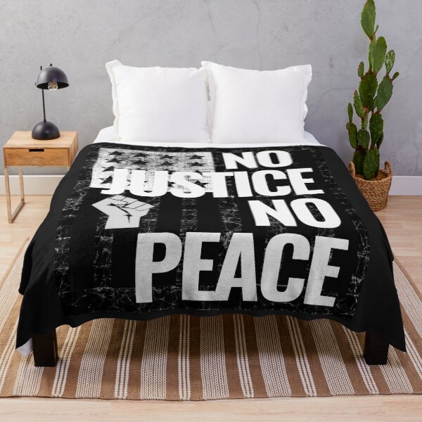 Item preview, NO JUSTICE NO PEACE Black lives matter flag design designed and sold by RunningJoke.