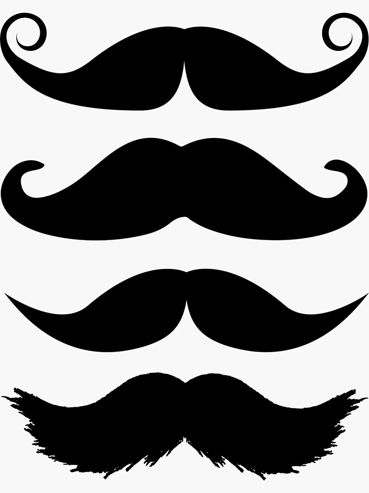 "mustaches" Sticker by hanisa Redbubble