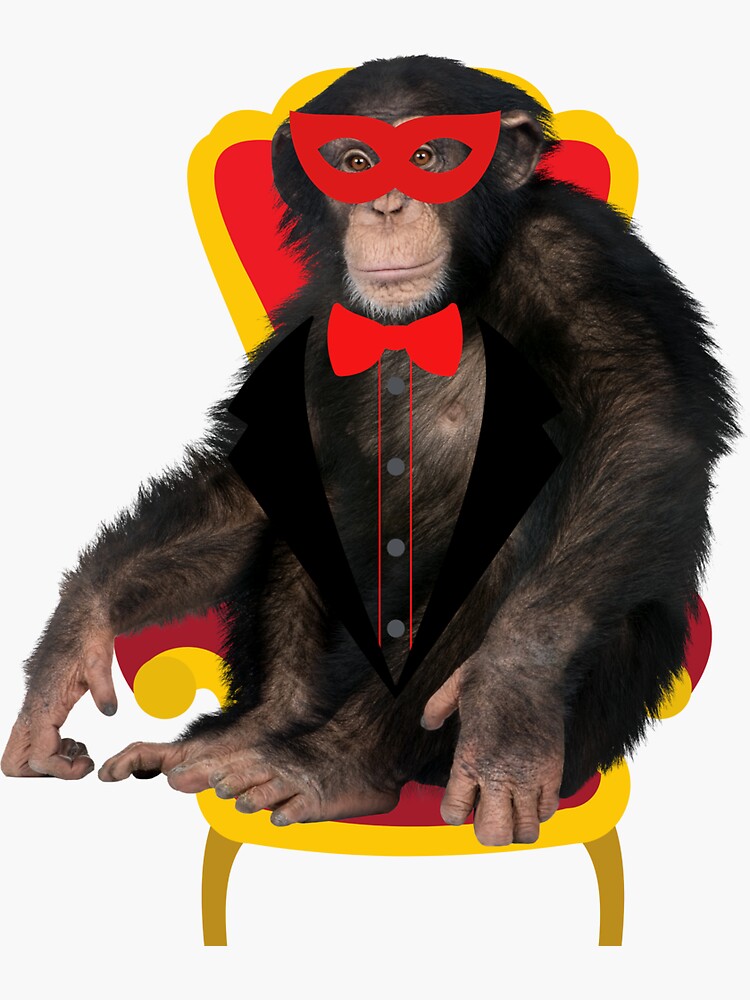 Chimpanzee King Sticker For Sale By Mtwindiz Redbubble