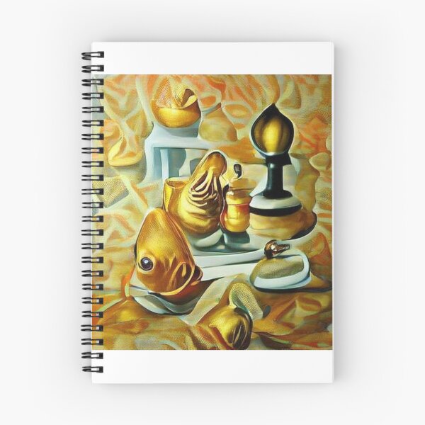 Item preview, AI generated image: gold fish playing chess, oil on canvas designed and sold by Mmark94.