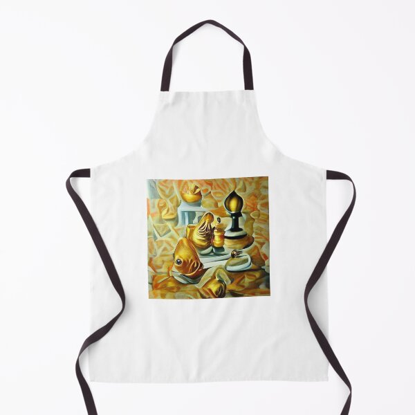 Item preview, AI generated image: gold fish playing chess, oil on canvas designed and sold by Mmark94.