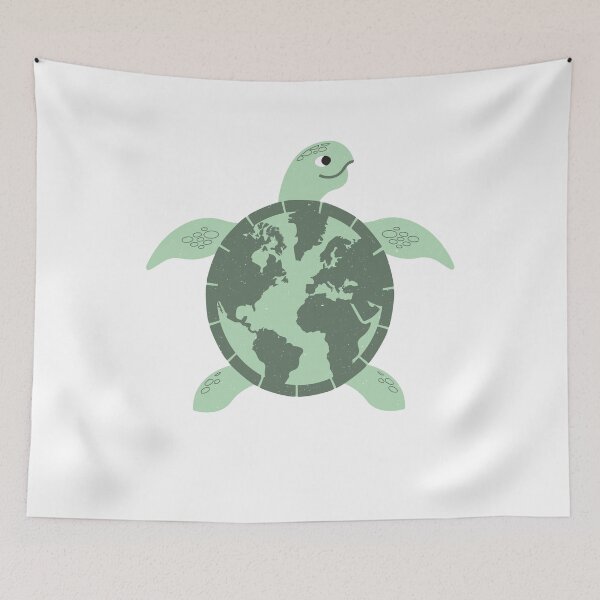 Item preview, the Earth on Turtle back,Environment Turtle Recycle Ocean designed and sold by Faty-Za.