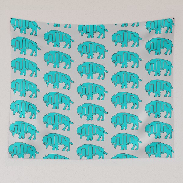 Item preview, Native American Inspired Bison Turquoise Blue designed and sold by Havocgirl.