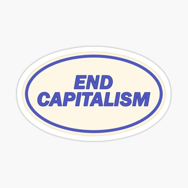 Vista previa del artículo con la obra «acabar con el capitalismo», diseñado y vendido por voltzandvoices.