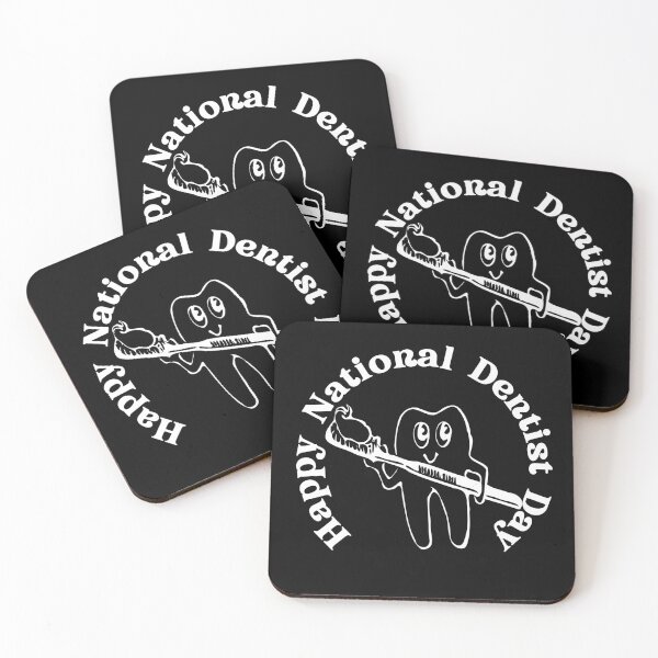Item preview, Happy National Dentist Day - cute tooth with toothbrush designed and sold by Rsagur12.