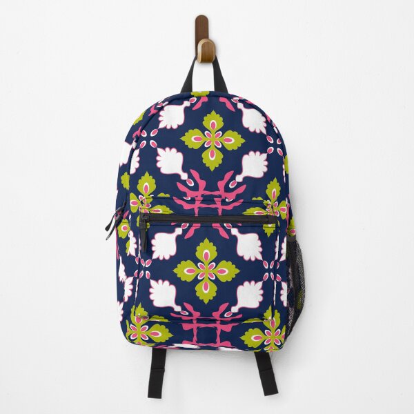 Item preview, Damask in Chartreuse Pink and Navy designed and sold by WhimsyAndMojo.