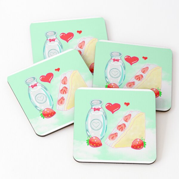 Item preview, Cute Milk and Strawberry Sandwich designed and sold by MarielaArtShop.