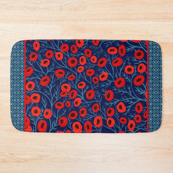 Item preview, Red Poppies on Blue designed and sold by Urbaun.