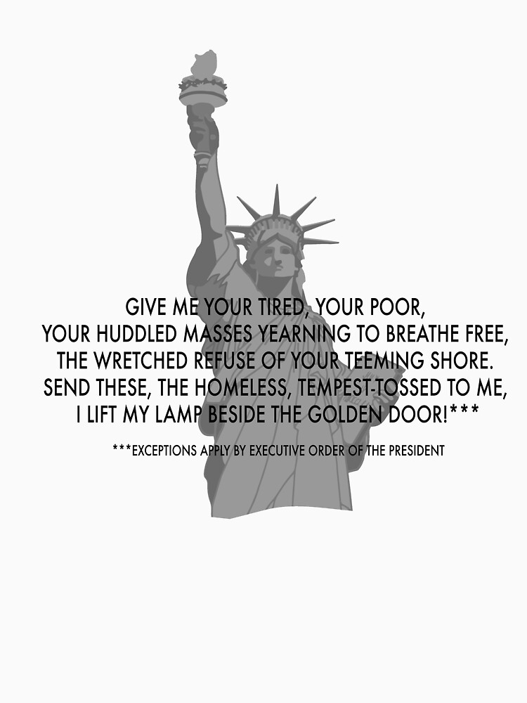 " Statue of Liberty quote with "presidential" fine print ...