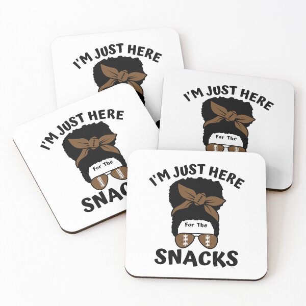 Item preview, I'm Just Here For The Snacks Black Women Football Gameday designed and sold by Dr.YesOrNo.