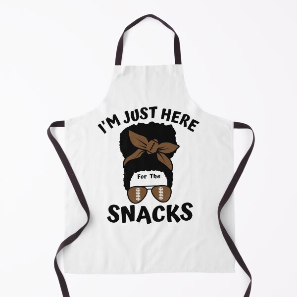 Item preview, I'm Just Here For The Snacks Black Women Football Gameday designed and sold by Dr.YesOrNo.