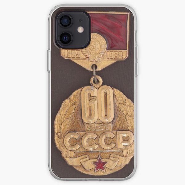 Soviet medal with the inscription 60 years of the USSR iPhone Soft Case
