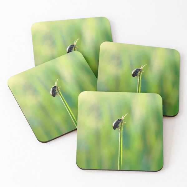 Item preview, Green Macro Art Photo of a Grass and Bug designed and sold by Angela Cini.
