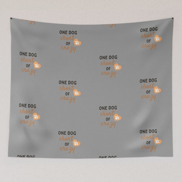 Item preview, One Dog Short Of Crazy - Dog Lover Art - One Dog Short Of Crazy Fitted - Dog Lover School  designed and sold by ZAKARIA-TCH.