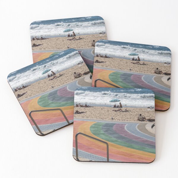 Item preview, rainbows and swimmers at coogee beach designed and sold by justine Gordon.