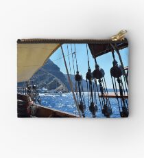 Sailing in the Aegean Sea in Santorini, Greece with classic boat Studio Pouch