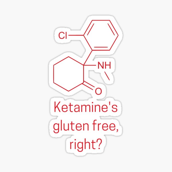 Aperçu de l'œuvre La kétamine est sans gluten, non? créée et vendue par One Bright  Spark.