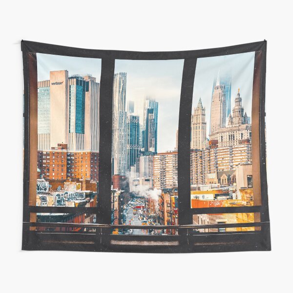 Artikel-Vorschau von New York City-Fenster | Farbenfrohe Skyline von Manhattan, designt und verkauft von anthonylonder.