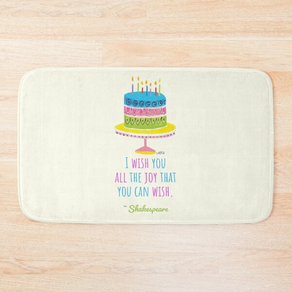 Item preview, Shakespeare Birthday Wish With Hand Drawn Colorful Retro Cake designed and sold by IceCreamMuseum.
