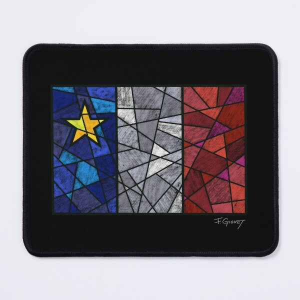Item preview, Acadian flag pastel mosaic - Drapeau acadien mosaïque pastel vitrail designed and sold by ColoursOfFrance.