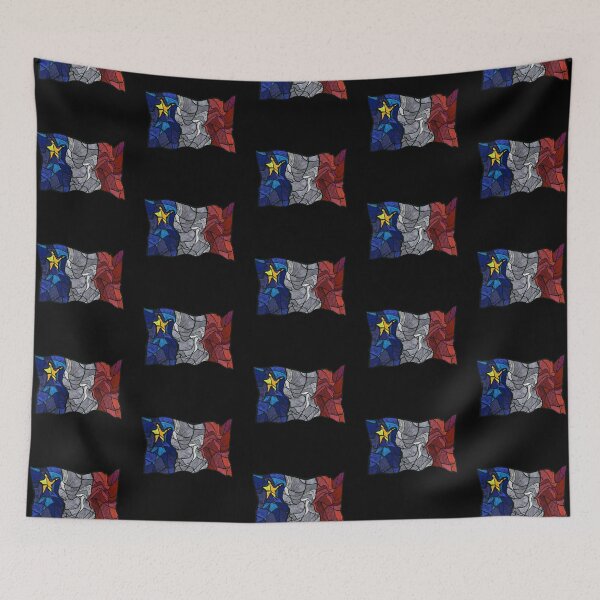 Artikelvorschau, Pastellflüssiges Mosaik mit akadischer Flagge - Drapeau acadien mosaïque liquide pastell vitrail entworfen und verkauft von ColoursOfFrance.