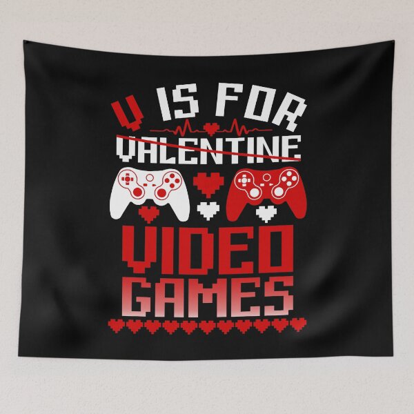 Item preview, V es para videojuegos Corazón de jugador divertido del día de San Valentín designed and sold by DesignByMai.