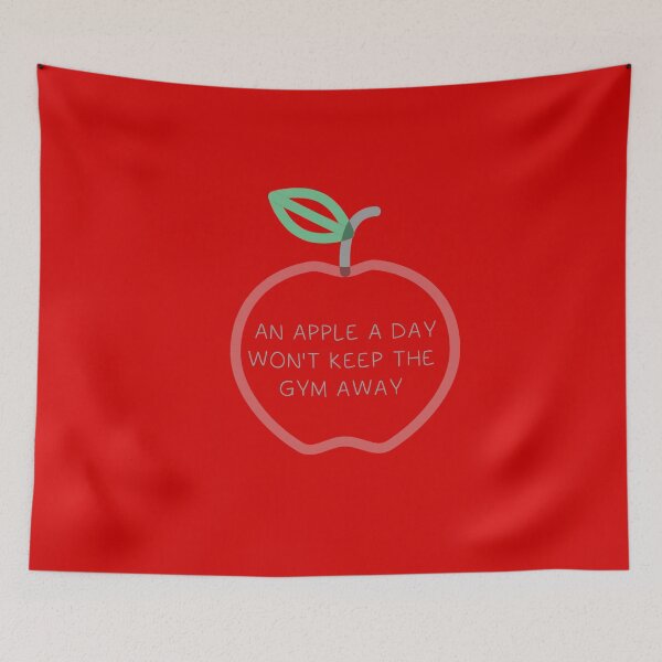 Item preview, AN APPLE A DAY WON'T KEEP THE GYM AWAY STICKER designed and sold by DiscoVibes.