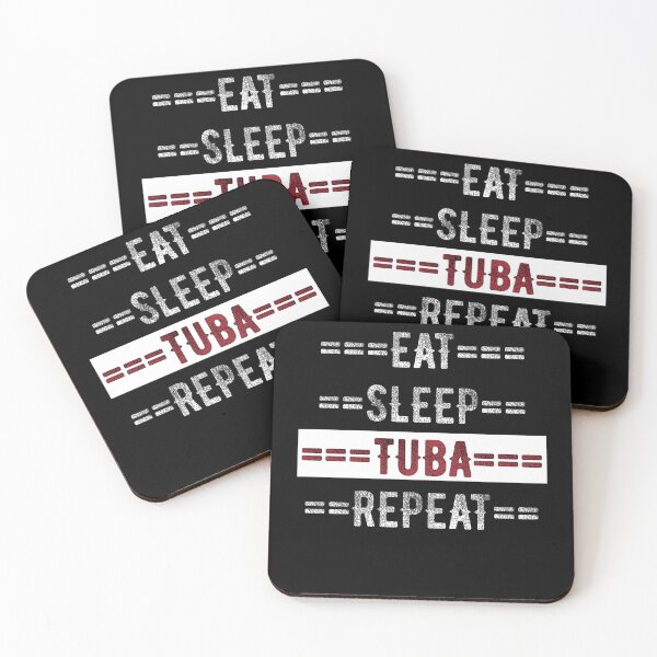 Item preview, Tuba Player Gift Eat Sleep Tuba Repeat Distressed Text Design Sticker designed and sold by allysonhat.