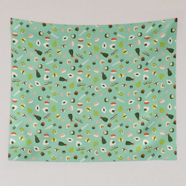 Item preview, Sushi Pattern Seafoam designed and sold by oliviakailani.